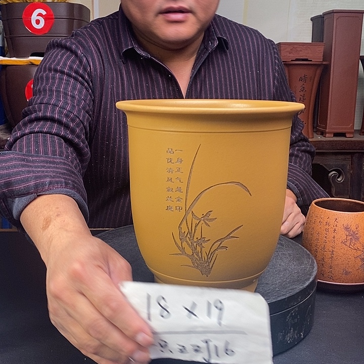 紫砂花盆货号一只ZZJ16