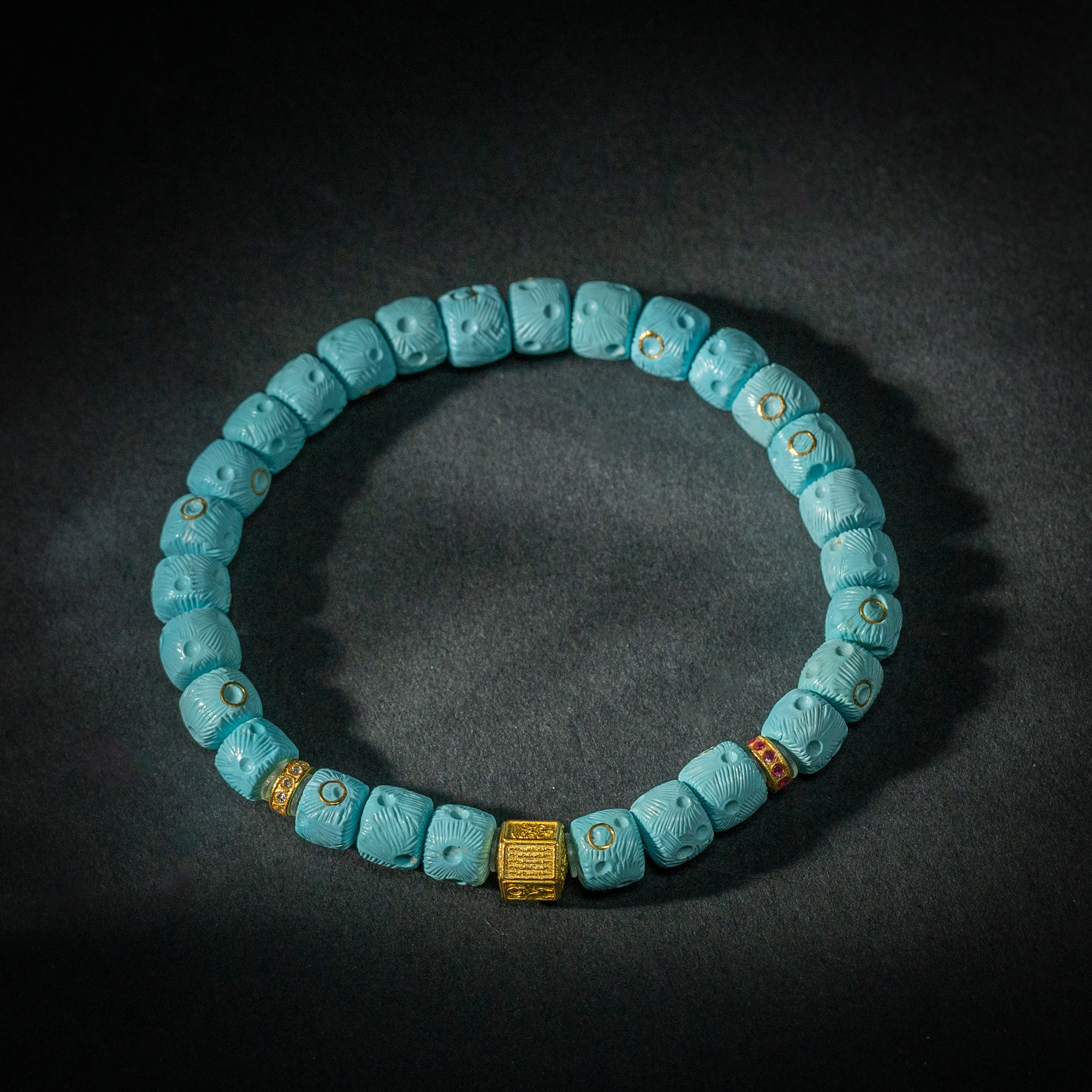 【世间臻宝】18K绿松桶珠手串/Q1178/7mm/多样性发一件/5