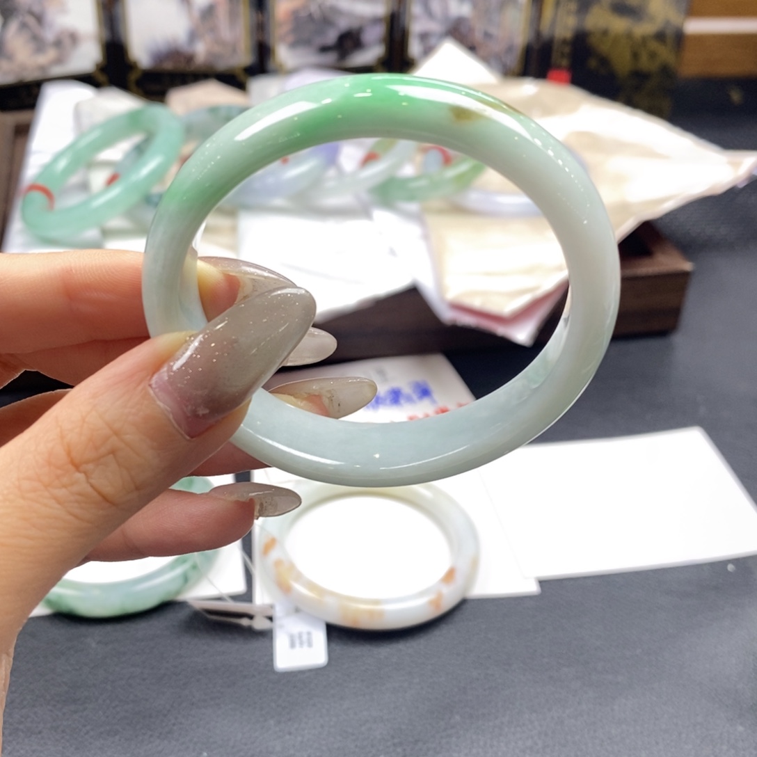 翡翠未镶嵌手镯54-56