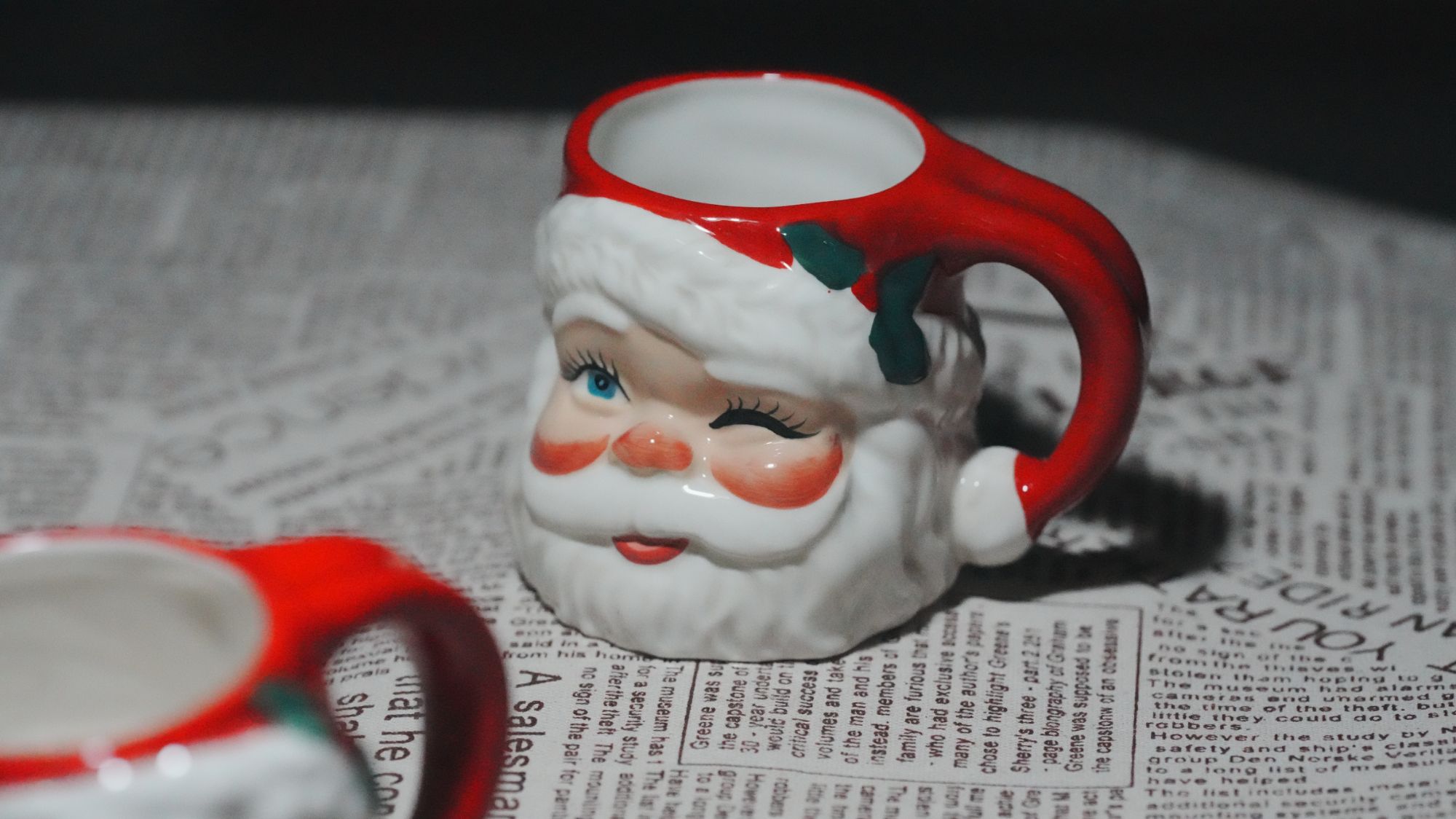 [【波里雅】外贸尾单 红把手圣诞老人杯