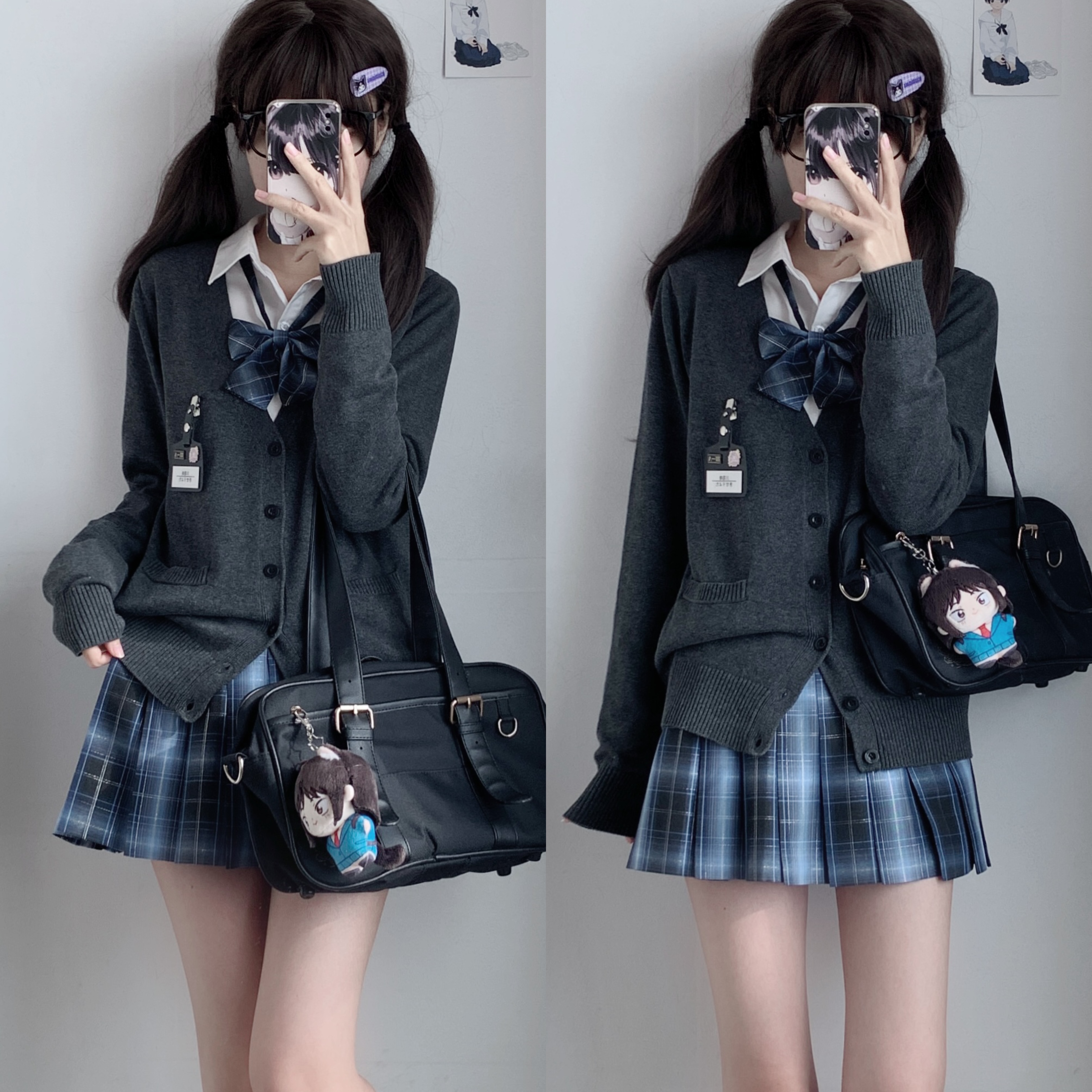 川岛琦原创【银河驿站】制服套装学院风日系开衫裙子毛衣新款穿搭