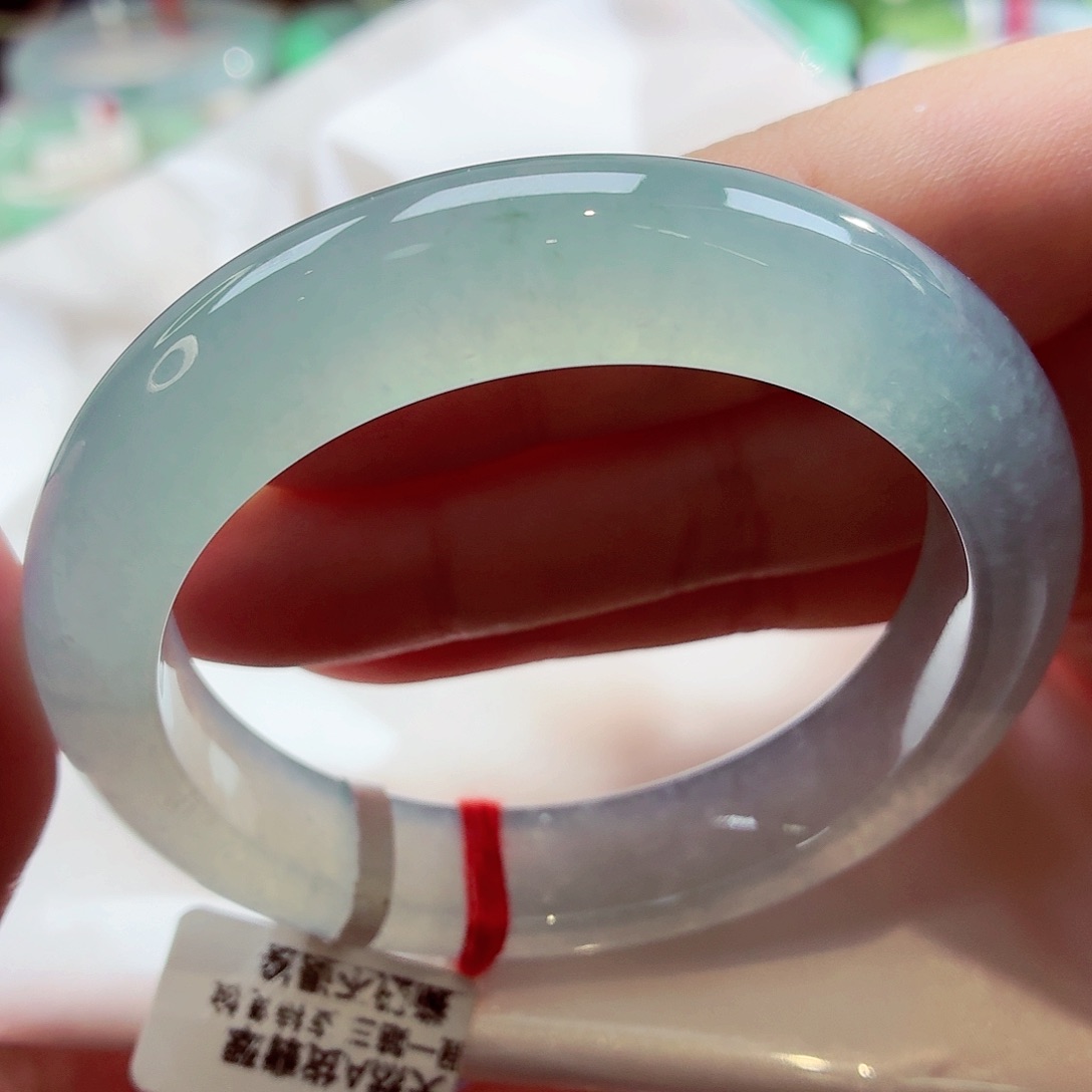 翡翠未镶嵌手镯高冰蓝钢毕业88-16