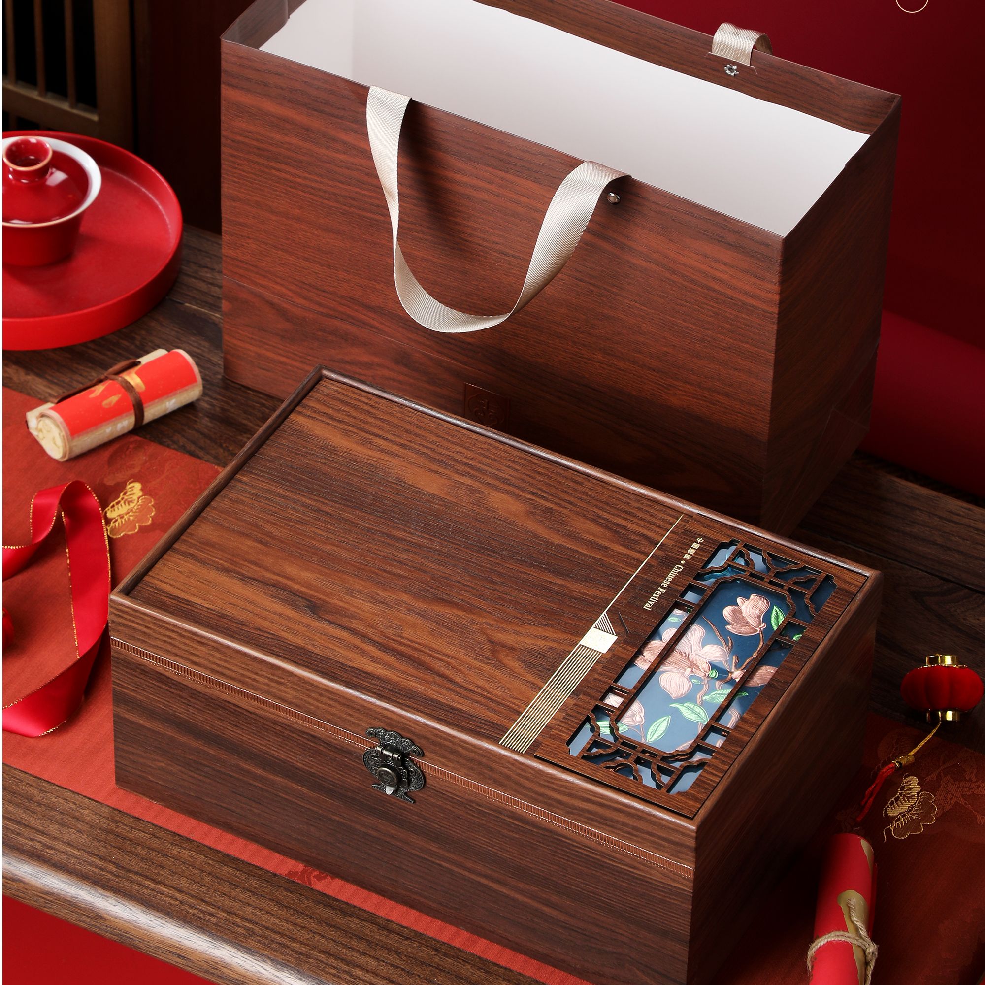 【顺丰京东发货】高级明前龙井绿茶茶叶陶瓷罐装200g-吉时木纹