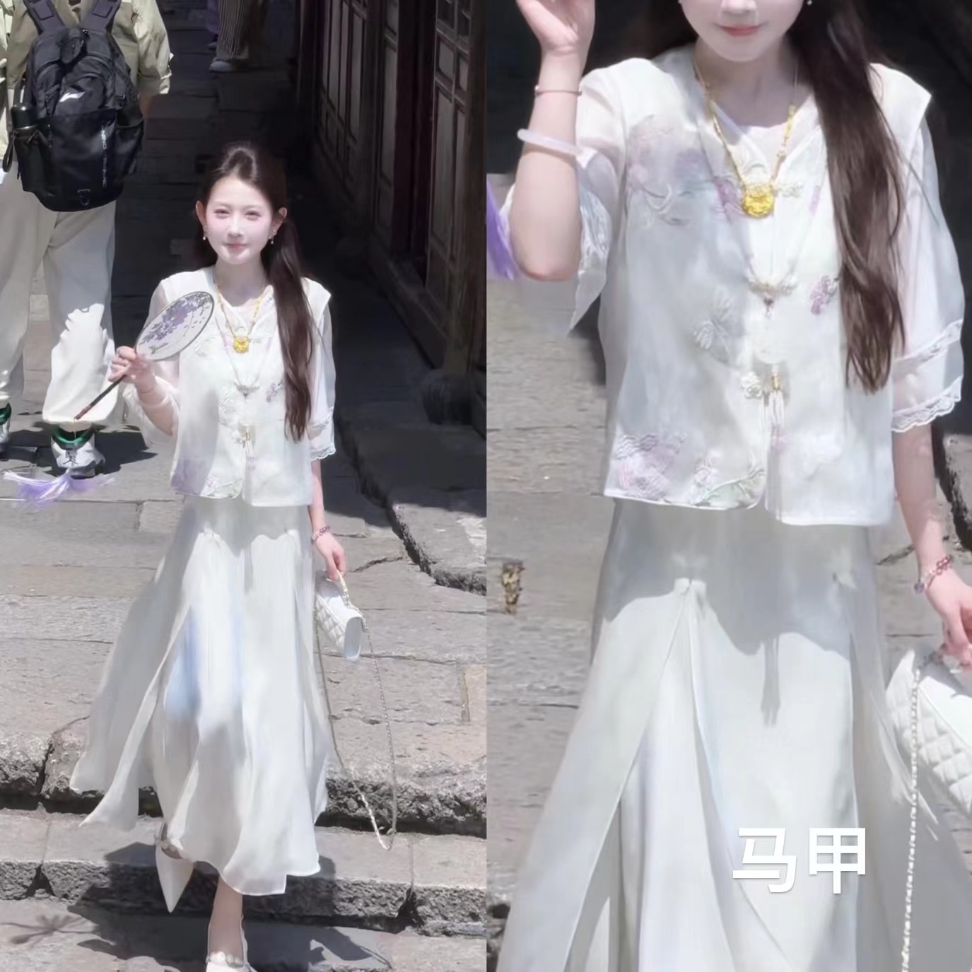 【婷婷】《月光仙•晴日花窗》刺绣琉璃国风汉服马甲 TTZ2SX255【Q】