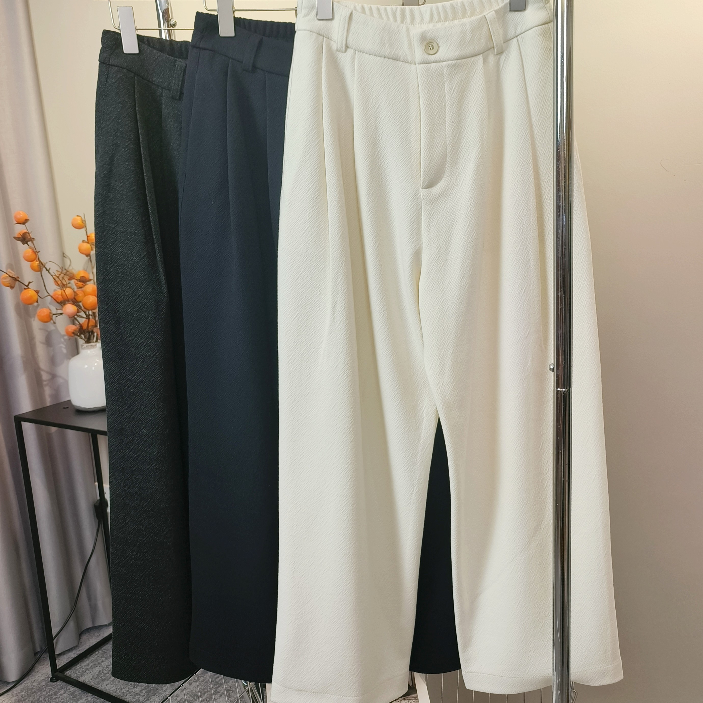 【实体现发】高腰显瘦垂感宽松双褶藏肉遮跨休闲西装裤松弛阔腿长裤