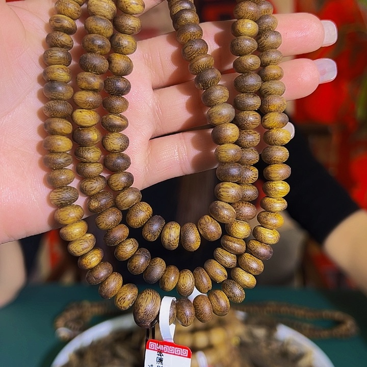 沉香手串沉浮树丁多圈白棋24