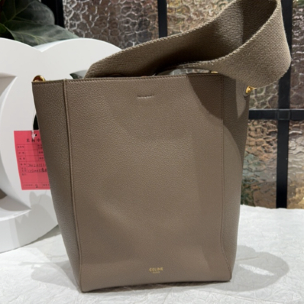 95新 Celine/思琳 Celine 大象灰水桶包24120153-02