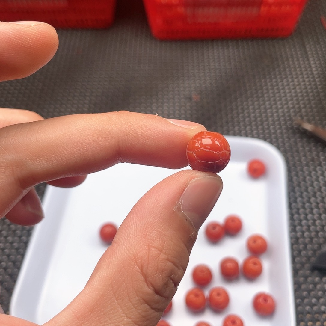 南红玛瑙未镶嵌41号 11*12柿子红富甲天下一颗