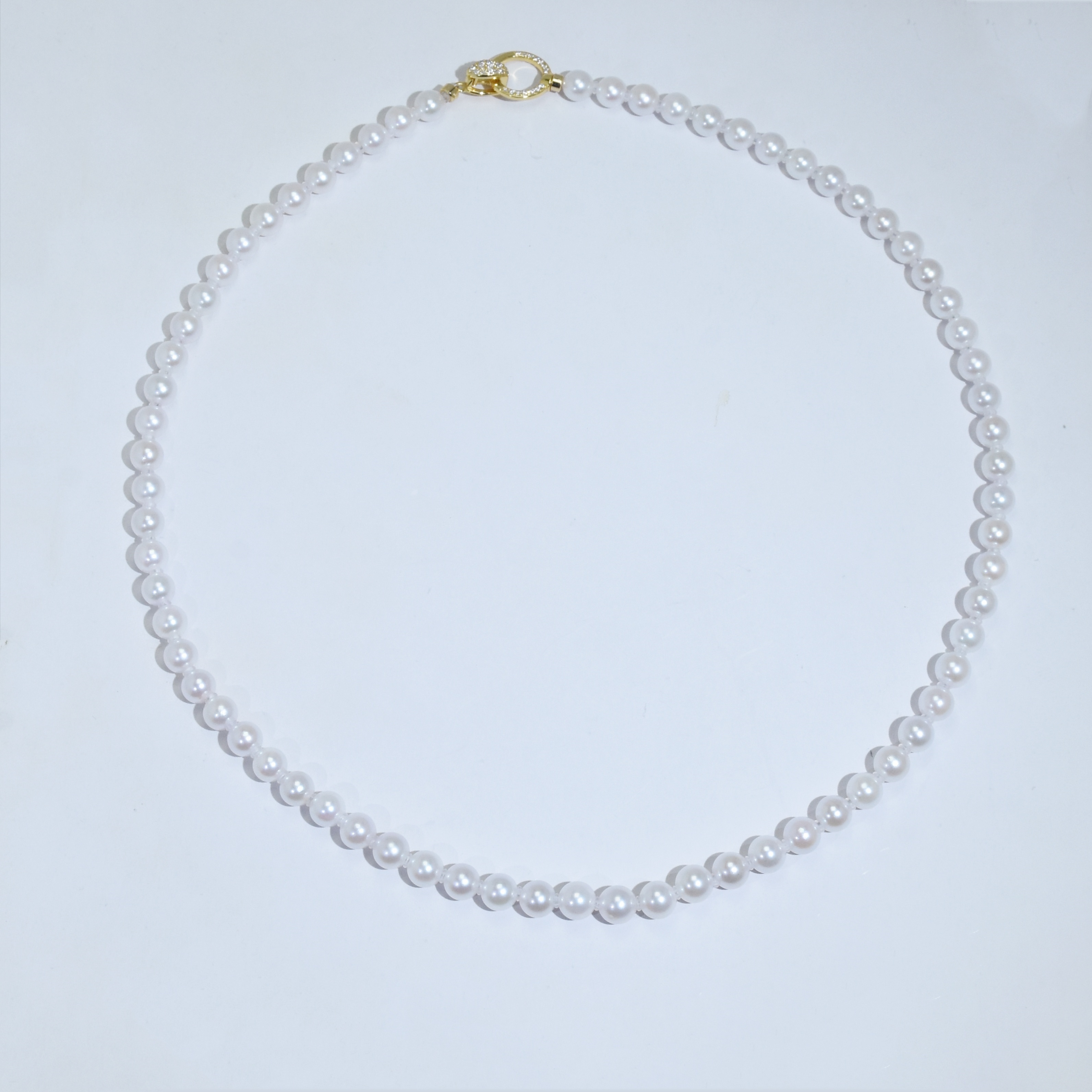 DF048 海水akoya白色珍珠项链仙女链5.5-6.5mm（带大证）
