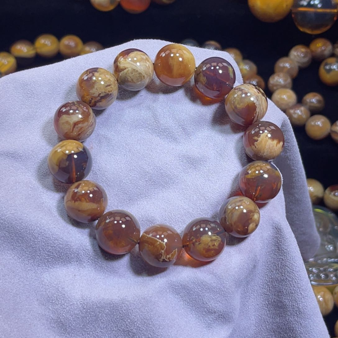 琥珀手链未镶嵌15规格根溶洞手串