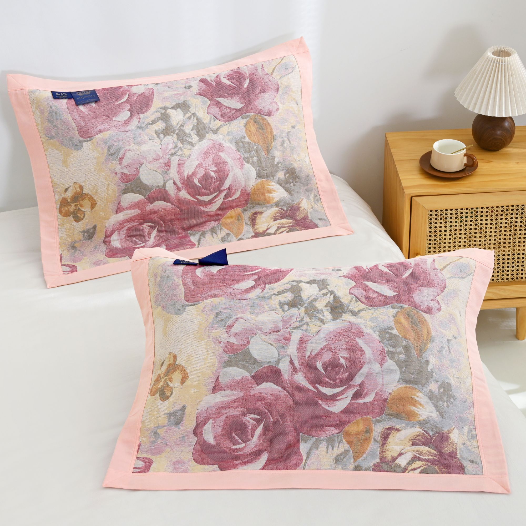 M【枕巾-玫瑰花房】52*75一对装轻奢枕巾柔软透气可机洗