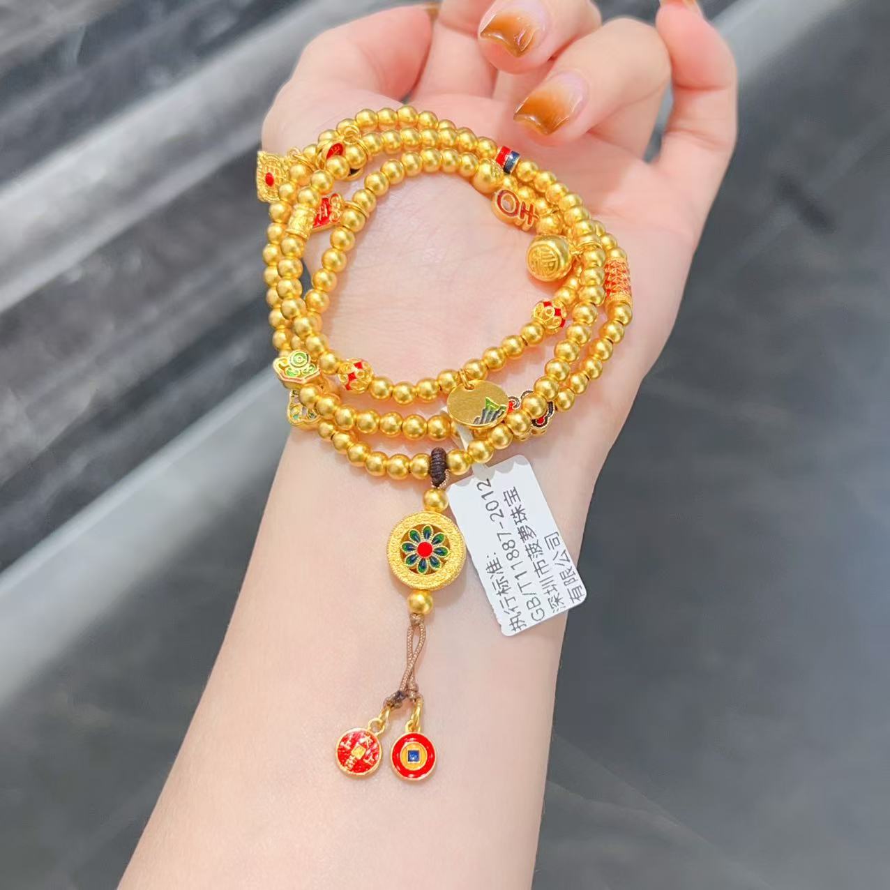 【新美源】足金999 古法工艺 宝相花三圈40.56克