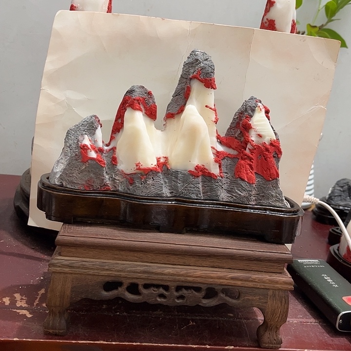 赵***）石材灵璧白灵石摆件