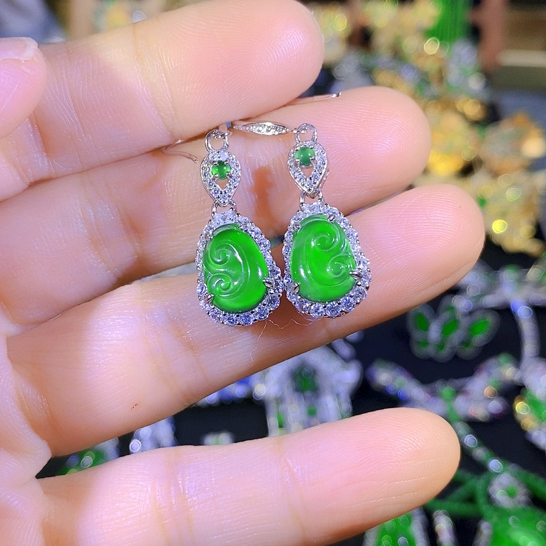 吊坠(不含链)银S925镶嵌翡翠