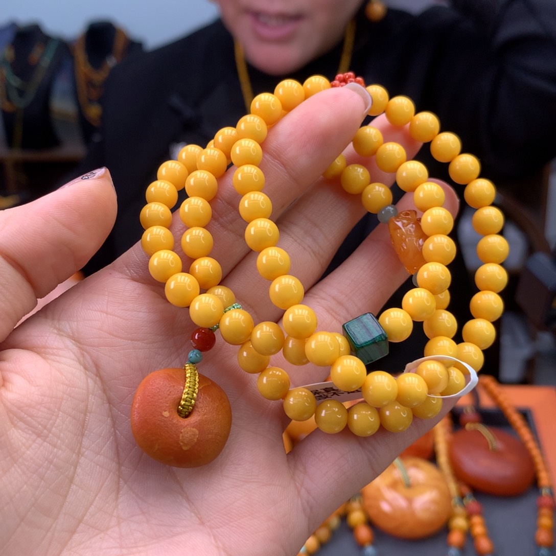 蜜蜡手串未镶嵌天然
