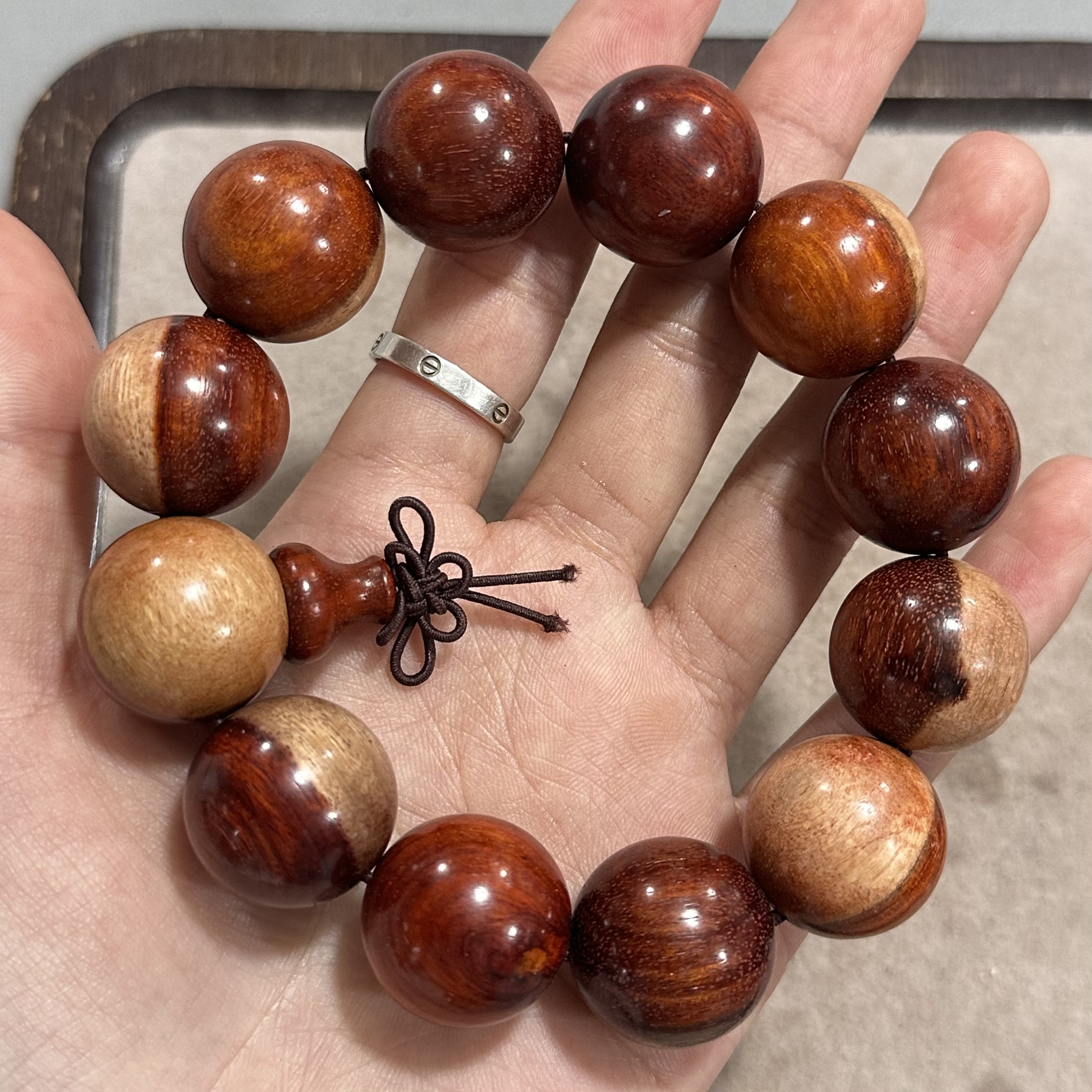 A394海黄卡2.0降香黄檀单圈手串（底色 纹路 多样发其一）