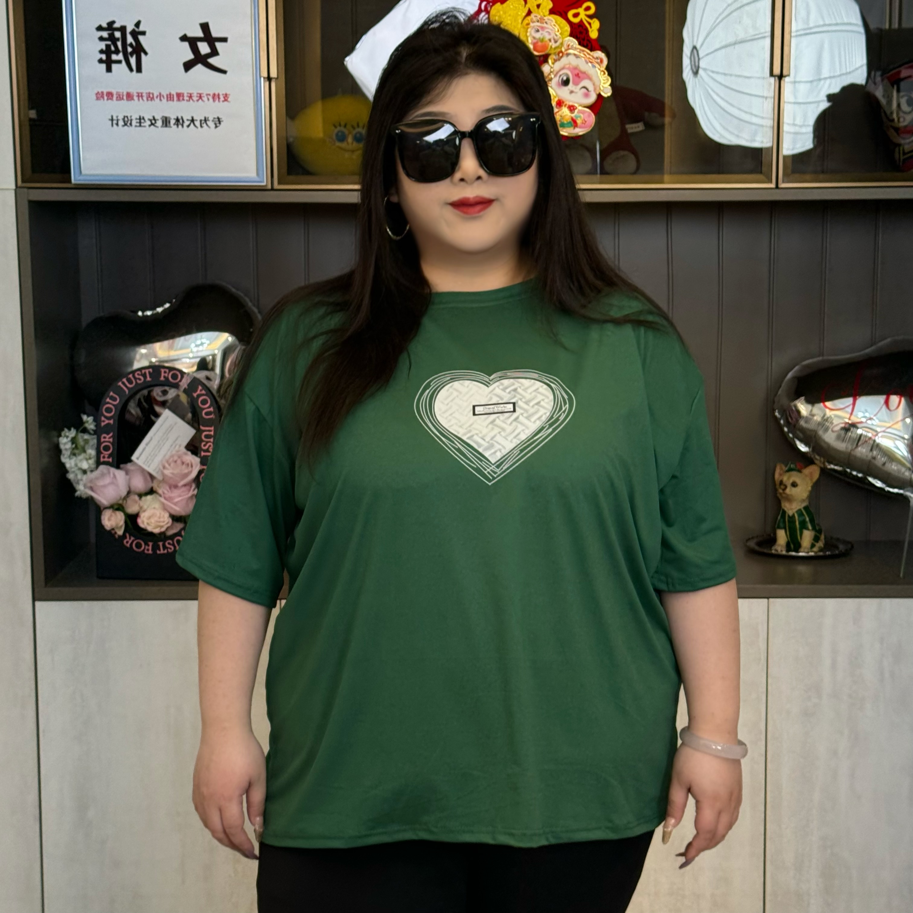 夏季大码中长款显瘦300斤上衣胖妹妹时尚遮肉短袖T恤