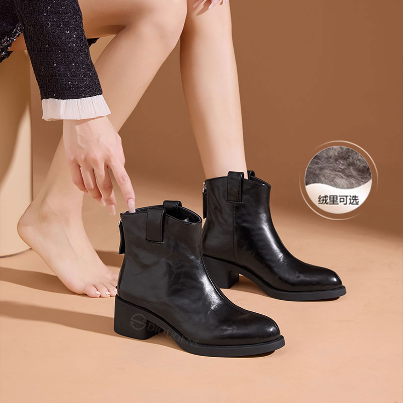 羊皮瘦瘦靴女款爆款2025新款春秋单靴网红款ins潮牌百搭黑色皮靴