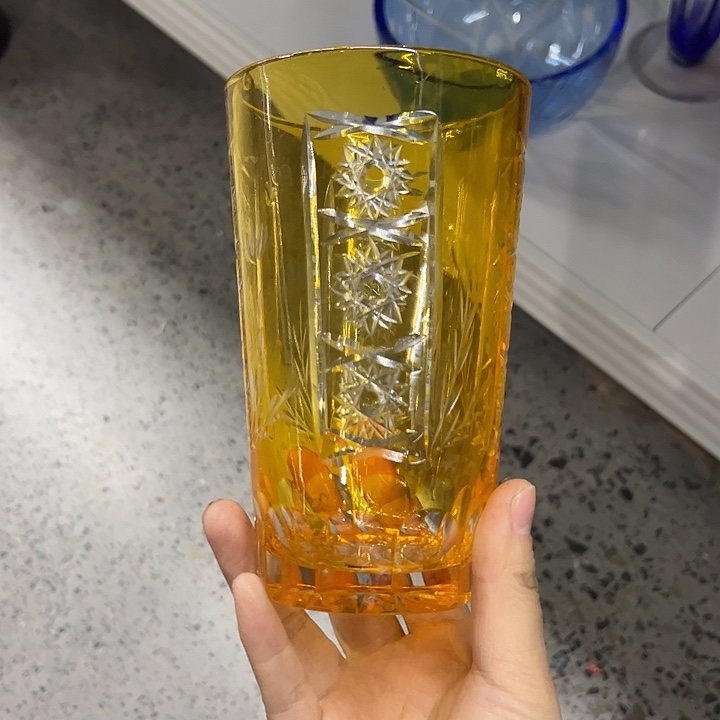 平底款水晶玻璃微瑕一个