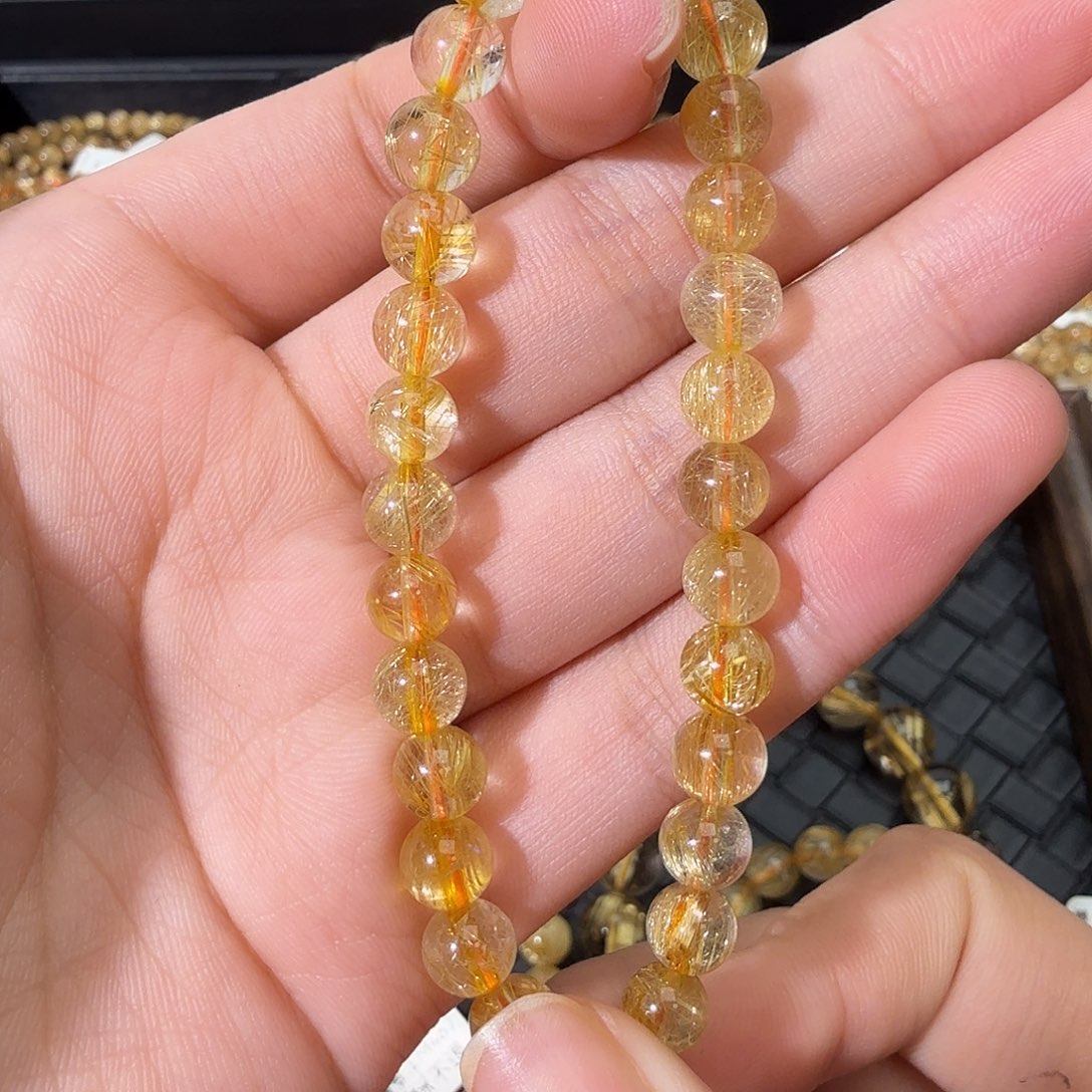发晶手链未镶嵌天然金发晶