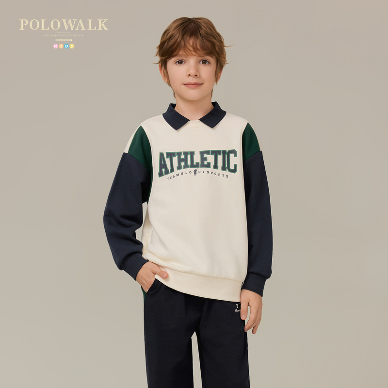 POLOWALK童装男童卫衣2025新品男童卫衣