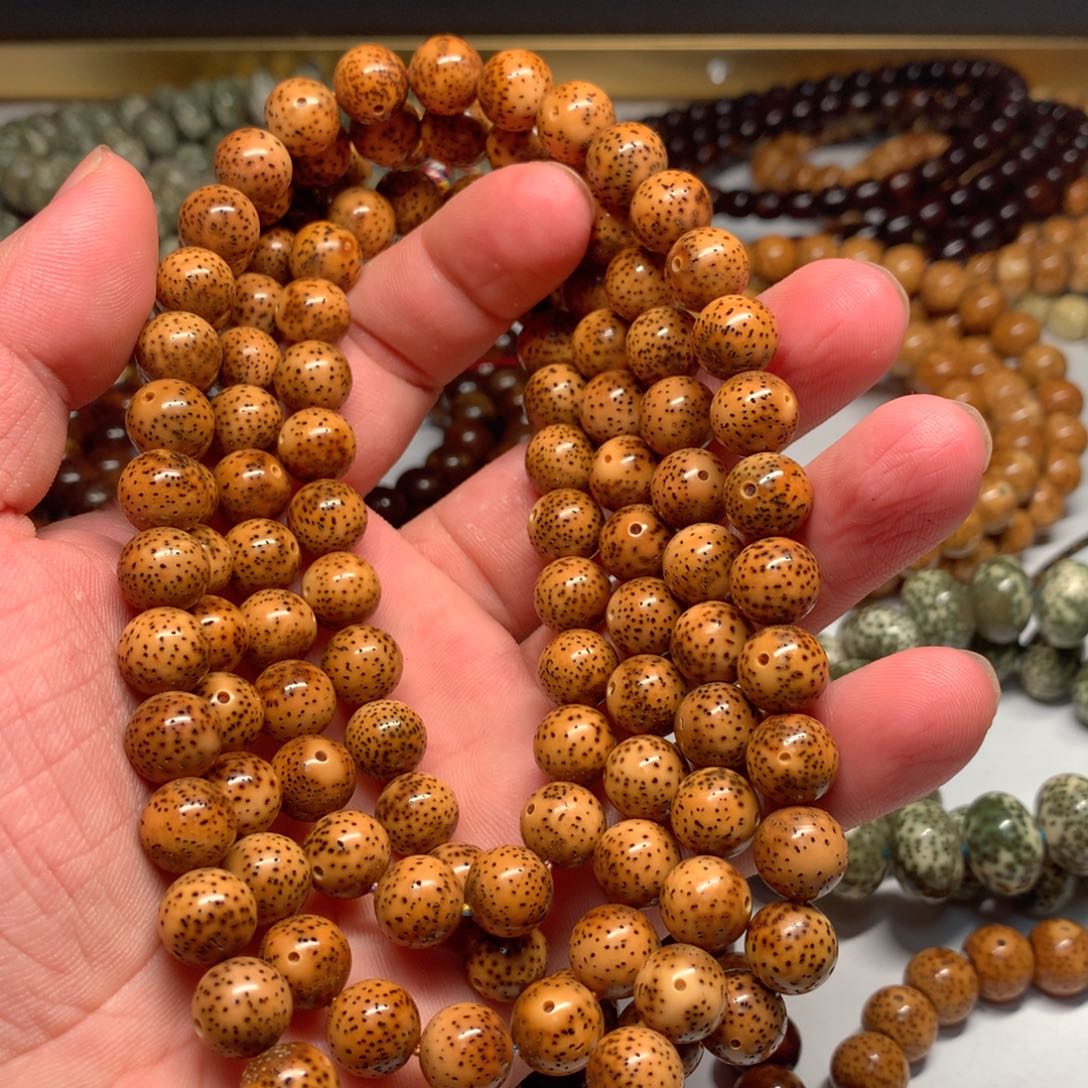 星月菩提吊坠双**棍陈化料10圆珠