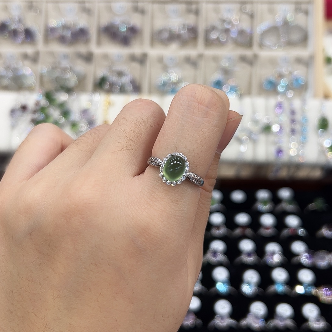 我***酸蛇纹石玉合金戒指