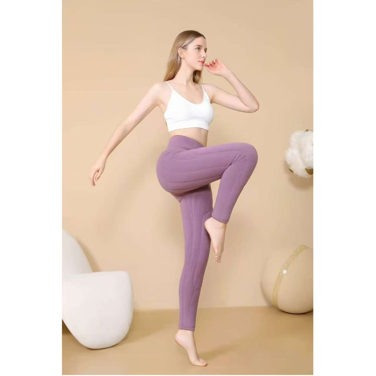 当当家-（蚕丝棉裤）女士高腰弹力舒适冬季加护膝保暖裤--2421-2521