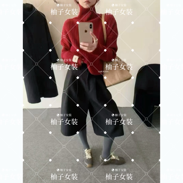 大月家【新年专属红】高领洋气打底毛衣