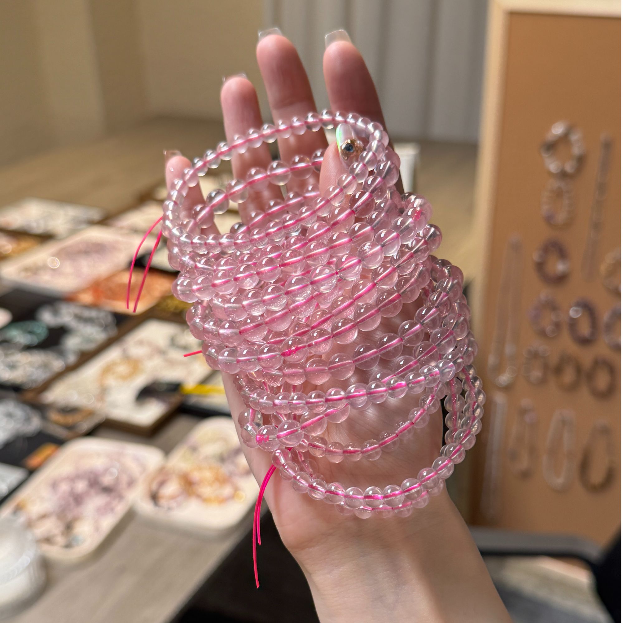 FIVE WALK原创设计师品牌直播福福款透体六芒星冰粉天然水晶手串