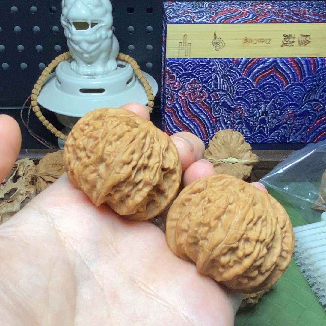 把件文玩核桃41平顶狮子头