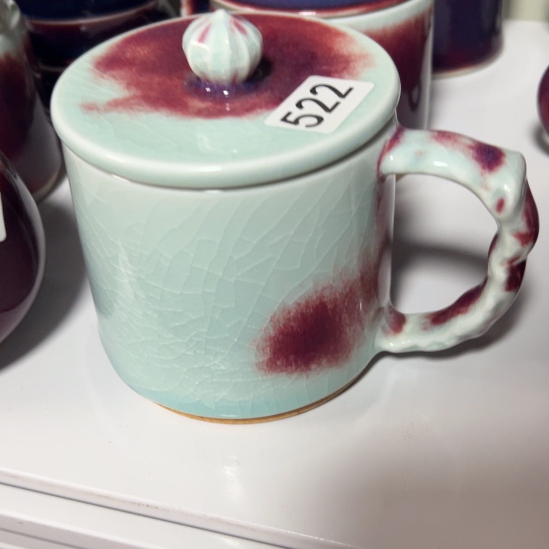 瓷片妙*微瑕办公杯纯手工