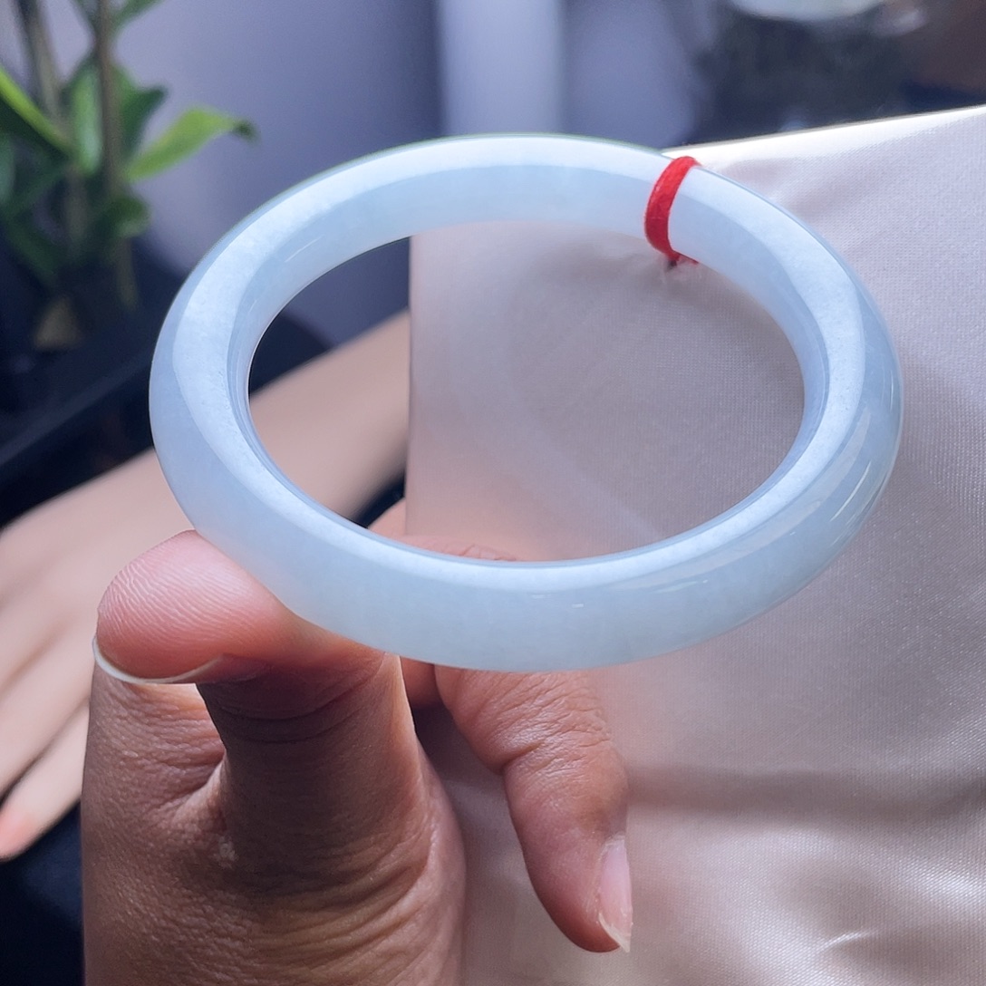 翡翠未镶嵌手镯58圆条6