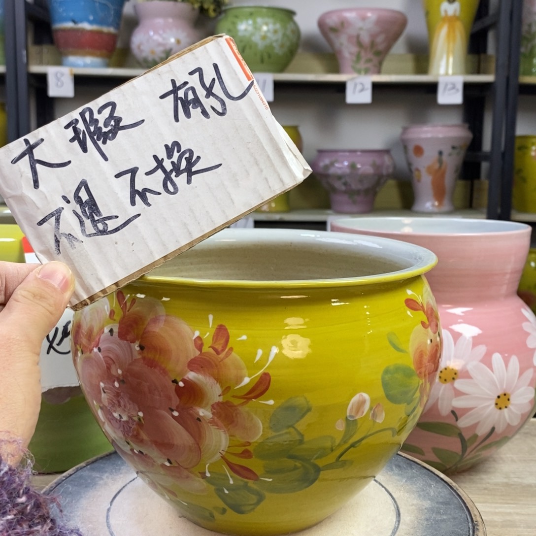 景德镇手工手绘陶瓷花盆