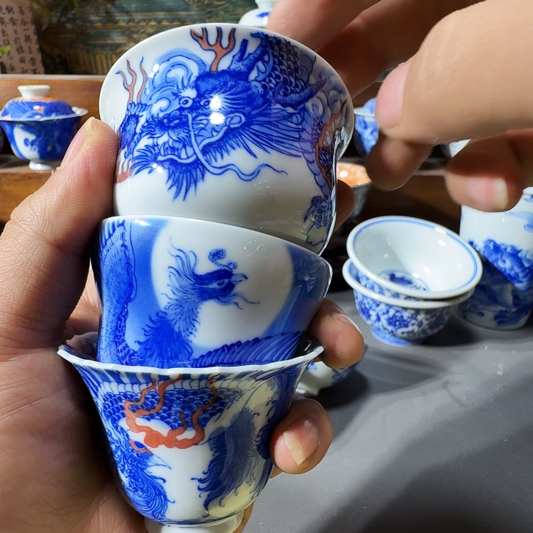 我***体泥塑主人杯手工手绘三个