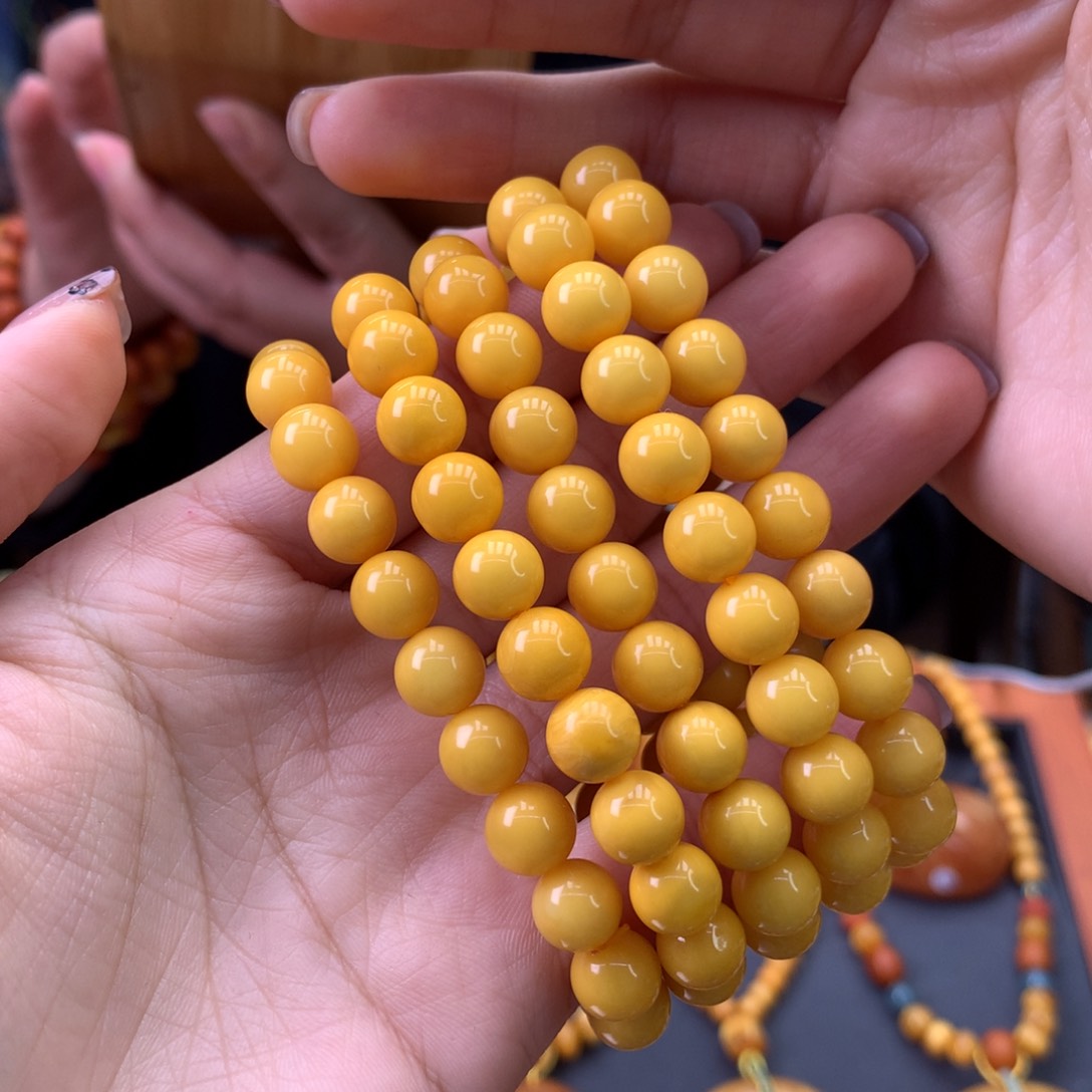 蜜蜡手串未镶嵌多样性发一