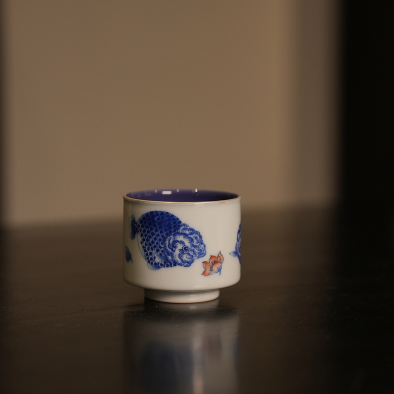 念物茄皮紫蓝寿鱼单杯一个