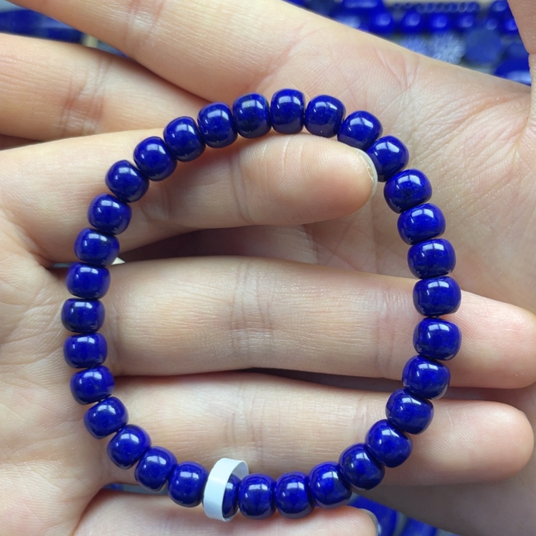 青金石未镶嵌老型手串7+