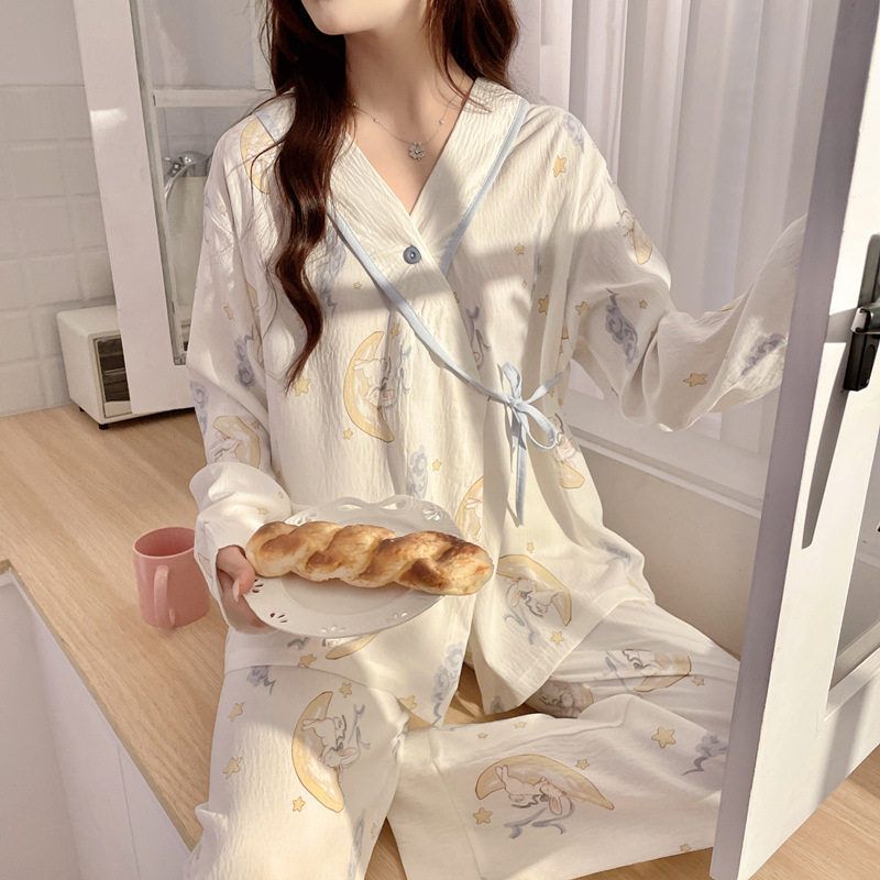 (软乎乎)星空兔孕妇月子服哺乳睡衣四季产后喂奶套装孕妇装长袖