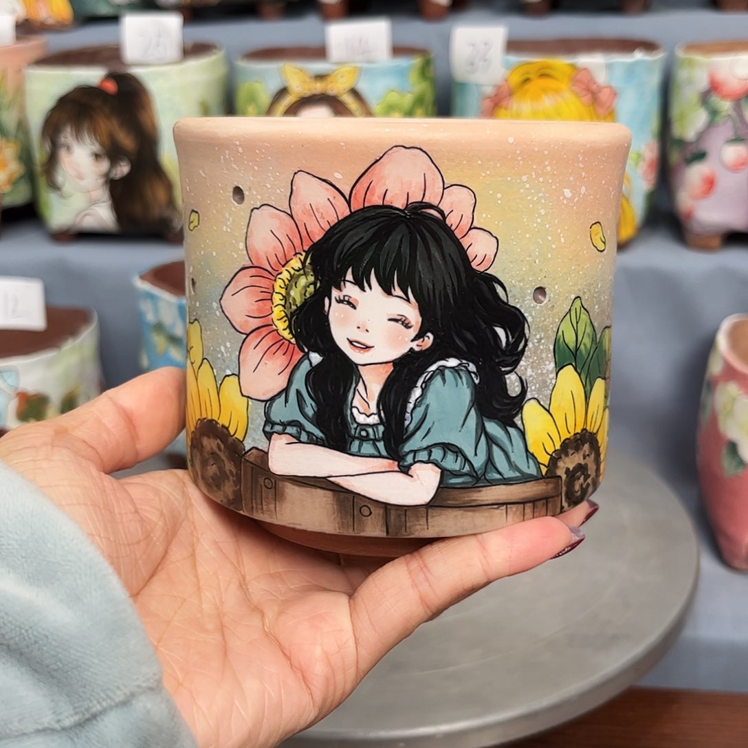 紫砂花盆福利圆筒