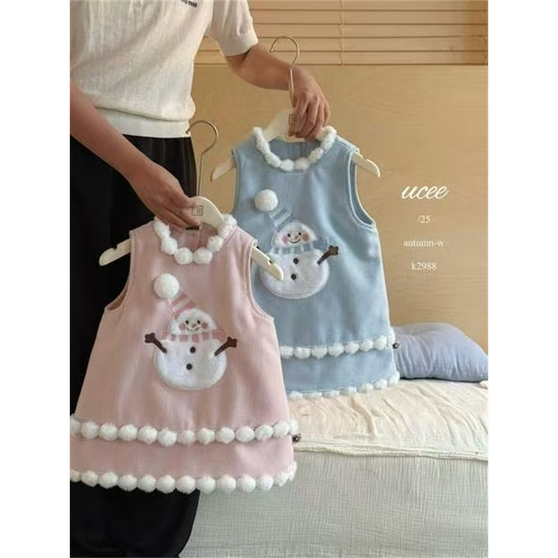 釉兮·25冬～小雪人背心连衣裙K2988（童装汉服）