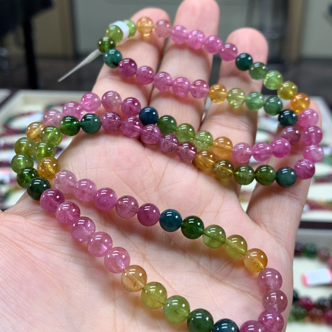 碧玺手链未镶嵌6.2毫米左右