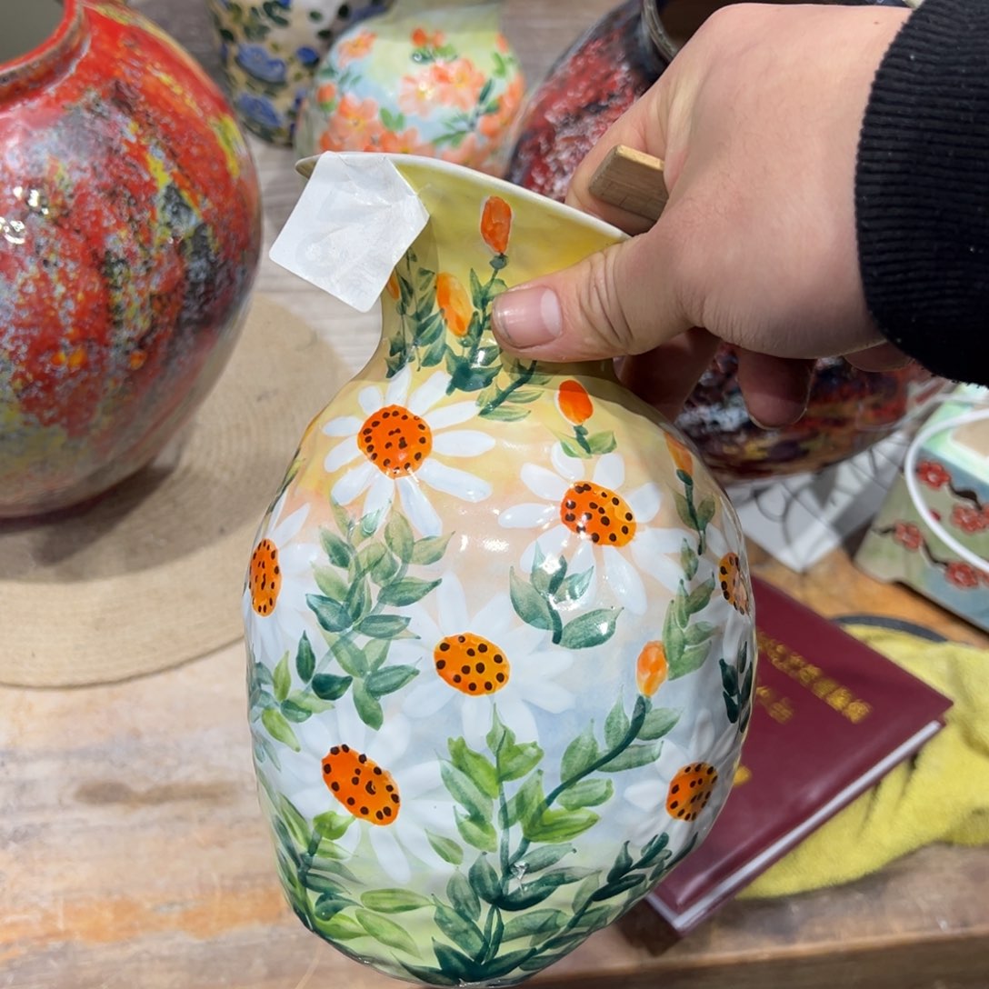 摆件皆陶瓷花瓶高20口5