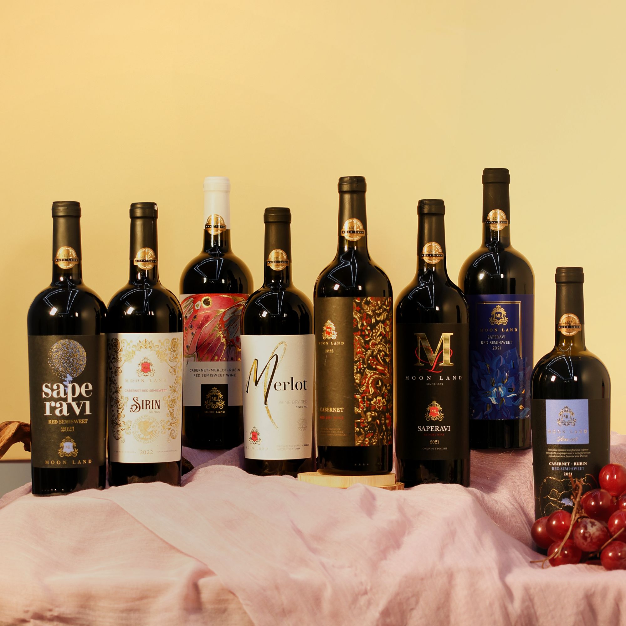 木莱特梅洛黑m冰焰赤凤月光晚香粉黛圣堡兰 葡萄酒750ml/瓶组合