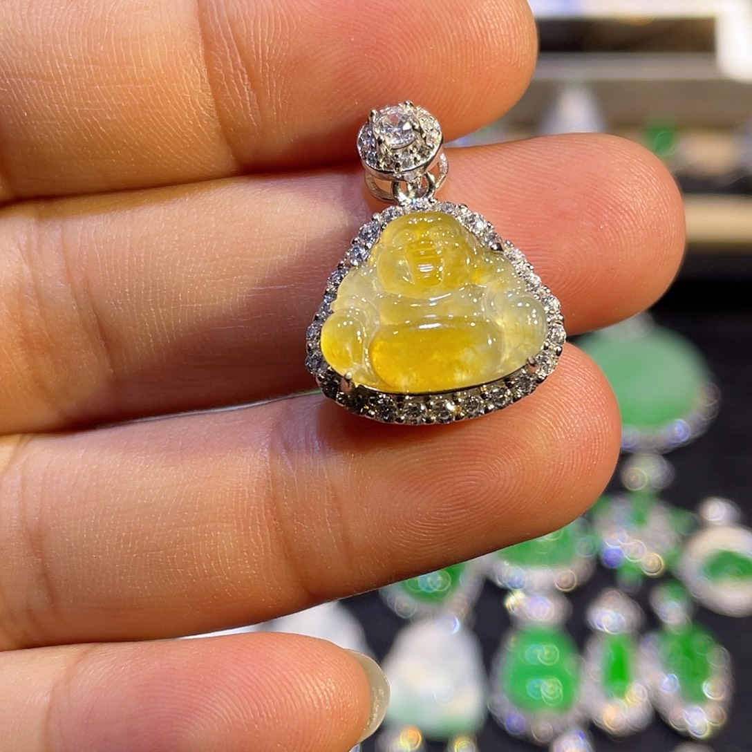 翡翠银S925镶嵌吊坠(不含链)