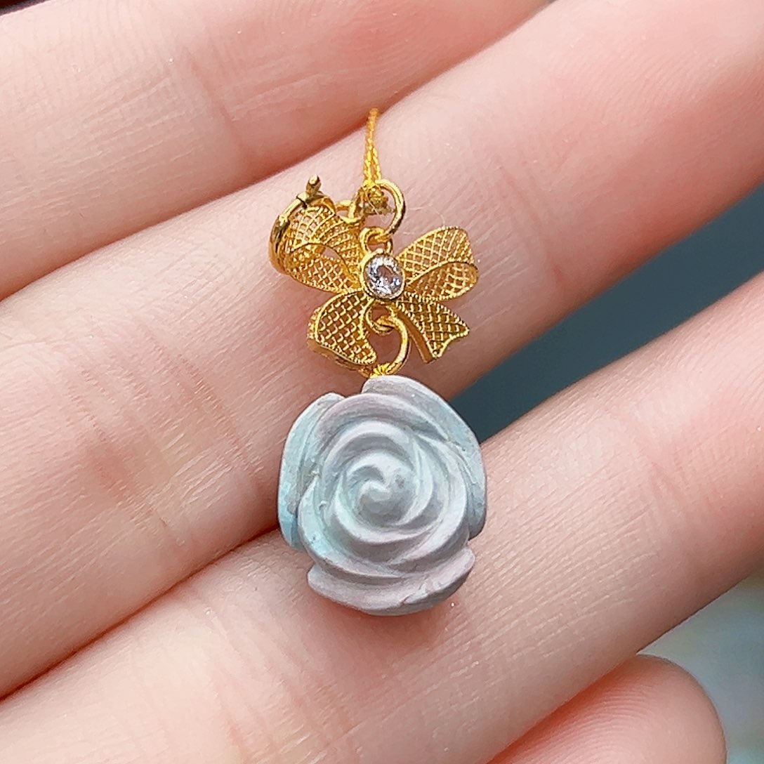 绿松石珠宝奇石18K金镶嵌