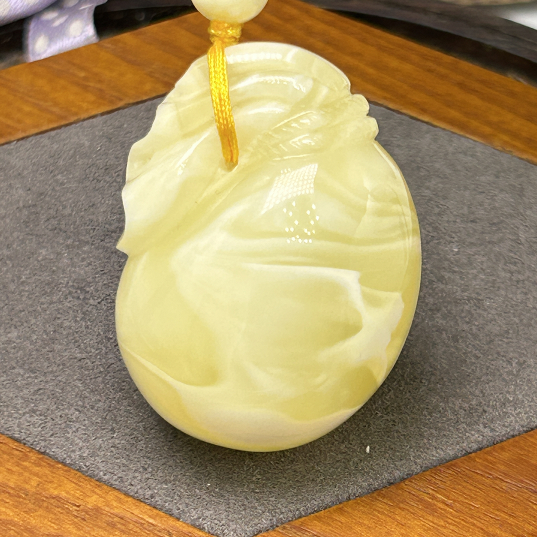 纯天然原矿焦皮蜜蜡钱袋白花拉丝溶洞立体特色饱满精工复古百搭