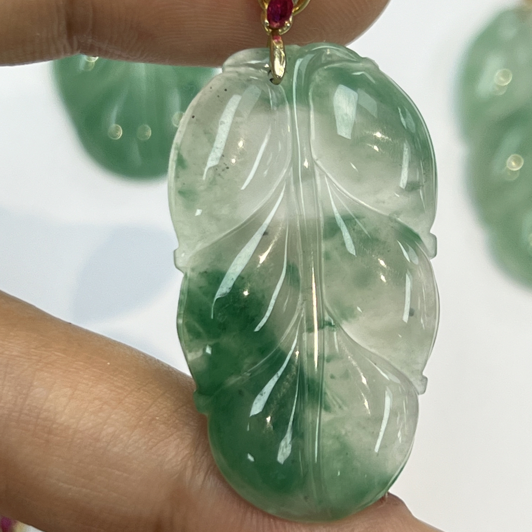 A货天然保真冰飘花叶子吊坠多样性发一