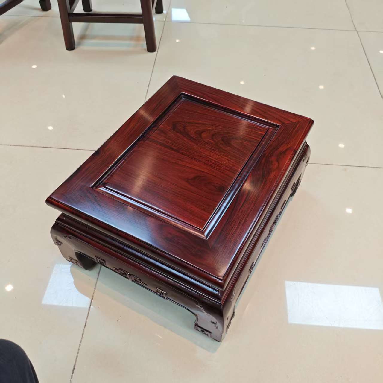 酸枝木回纹脚炕几:长48宽38高25