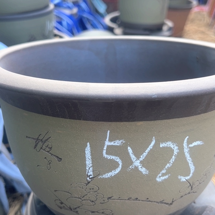 红陶紫砂碗盆口25